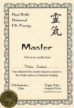 Reiki>‘Master’ certificate
